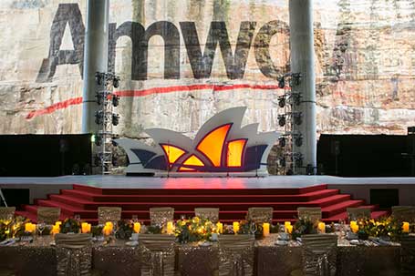 Custom designed stage set for Amway Gala dinner