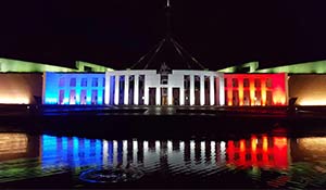 Parliament House Lit for Paris Attacks