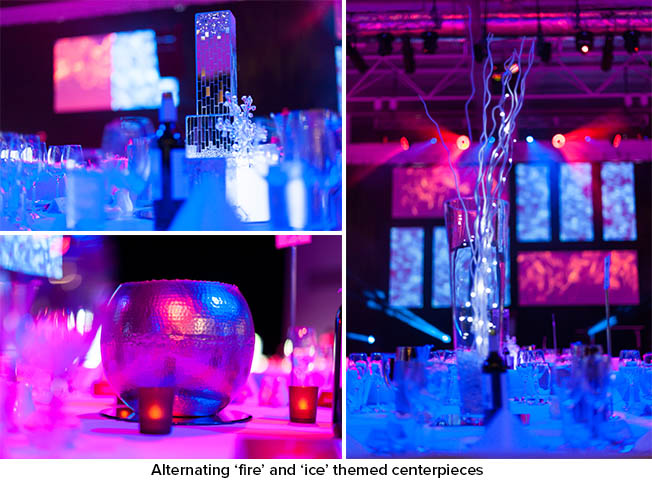 fire and ice themed centerpieces